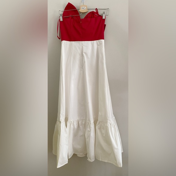 ANTHROPOLOGIE Bow-Tie Maxi Dress size 2 new with tag red white nwt - Picture 11 of 11
